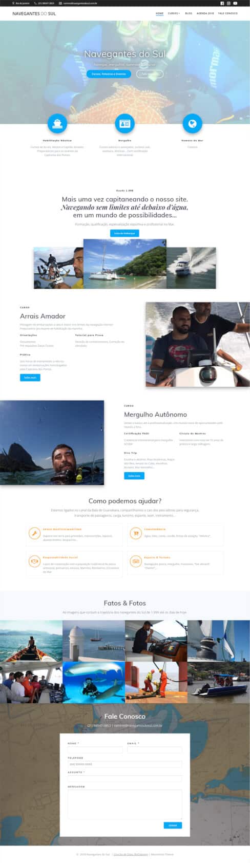 Criação de Site: Cursos Escola Náutica - Flavio Ramires 1